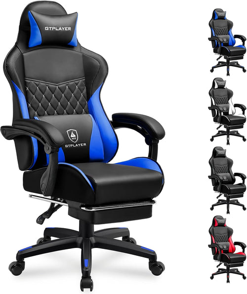 Ergonomic Gaming Chair with Footrest & Lumbar Support