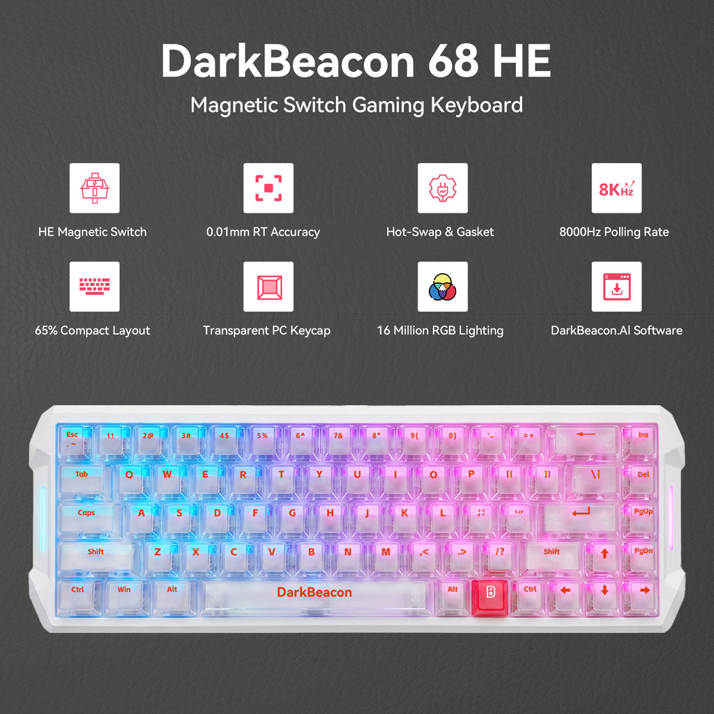 68-Key Hall Effect Mechanical Gaming Keyboard